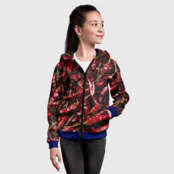 Толстовка на молнии детская Перчики чили, цвет: 3D-синий — фото 2