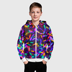 Толстовка на молнии детская Цветомузыка, цвет: 3D-белый — фото 2