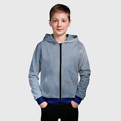 Толстовка на молнии детская Серый снег, цвет: 3D-синий — фото 2