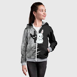 Толстовка на молнии детская Теневой зайка, цвет: 3D-меланж — фото 2