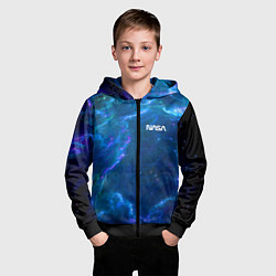 Толстовка на молнии детская Бескрайний космос - Nasa, цвет: 3D-черный — фото 2