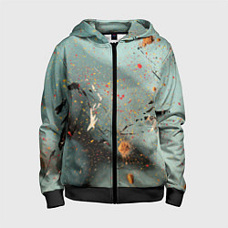 Толстовка на молнии детская Светлый туман и разные краски, цвет: 3D-черный