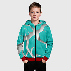 Толстовка на молнии детская Трещина в пропасть, цвет: 3D-красный — фото 2