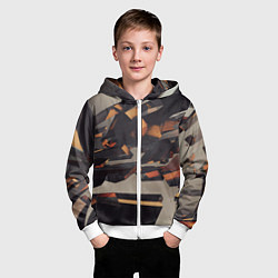 Толстовка на молнии детская Абстрактное множество стеклянных объектов, цвет: 3D-белый — фото 2