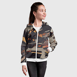 Толстовка на молнии детская Абстрактное множество стеклянных объектов, цвет: 3D-белый — фото 2