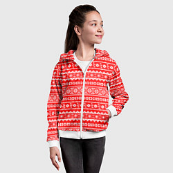 Толстовка на молнии детская Jacquard pattern, цвет: 3D-белый — фото 2
