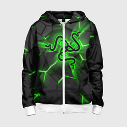 Детская толстовка на молнии Razer neon logo