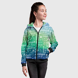 Толстовка на молнии детская Майнкрафт символы на потертом фоне, цвет: 3D-черный — фото 2