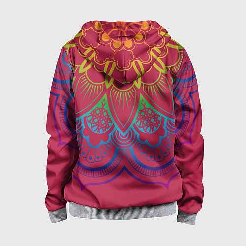 Детская толстовка на молнии Viva magenta mandala / 3D-Меланж – фото 2