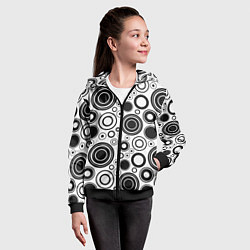 Толстовка на молнии детская Абстрактные круги, цвет: 3D-черный — фото 2