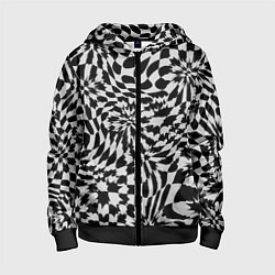 Детская толстовка на молнии Пластика шахматной доски