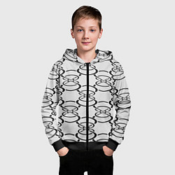 Толстовка на молнии детская Восьмерка паттерн, цвет: 3D-черный — фото 2