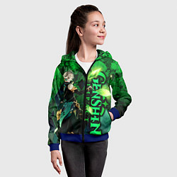 Толстовка на молнии детская Аль-Хайтам - genshin impact, цвет: 3D-синий — фото 2