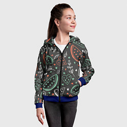 Толстовка на молнии детская Любовь в арбузах, цвет: 3D-синий — фото 2