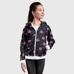 Толстовка на молнии детская Лапки котиков, цвет: 3D-белый — фото 2