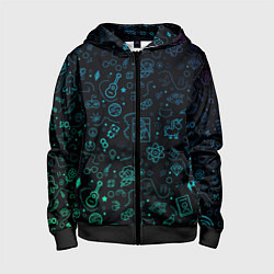 Толстовка на молнии детская Мультивселенная, цвет: 3D-черный