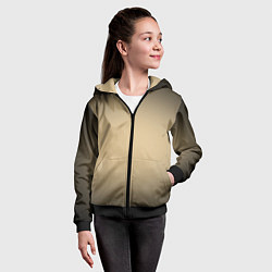 Толстовка на молнии детская Бежевый градиент, цвет: 3D-черный — фото 2