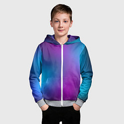 Толстовка на молнии детская НЕОНОВЫЙ ГРАДИЕНТ, цвет: 3D-меланж — фото 2
