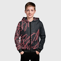 Толстовка на молнии детская Бордовое граффити, цвет: 3D-черный — фото 2