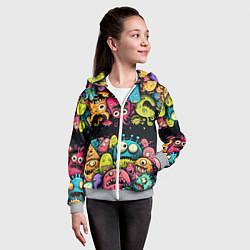 Толстовка на молнии детская Монстры перевертыши, цвет: 3D-меланж — фото 2