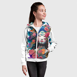 Толстовка на молнии детская Japan style - tattoo - art, цвет: 3D-белый — фото 2