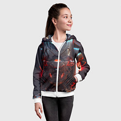 Толстовка на молнии детская Панцирь киборга, цвет: 3D-белый — фото 2