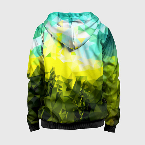 Детская толстовка на молнии Green abstract colors / 3D-Черный – фото 2