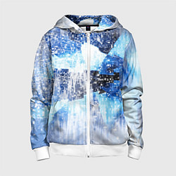 Детская толстовка на молнии Ледяной и пиксельный паттерн