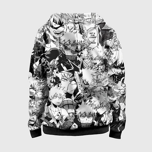 Детская толстовка на молнии Кацуки Бакуго - Моя геройская академия / 3D-Черный – фото 2