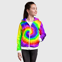 Толстовка на молнии детская Тай-дай, цвет: 3D-белый — фото 2