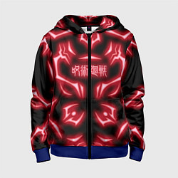 Детская толстовка на молнии Магическая битва светящиеся Знаки Сукуны