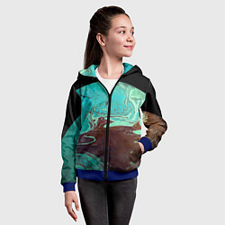 Толстовка на молнии детская Часть иссушённой планеты и космос, цвет: 3D-синий — фото 2