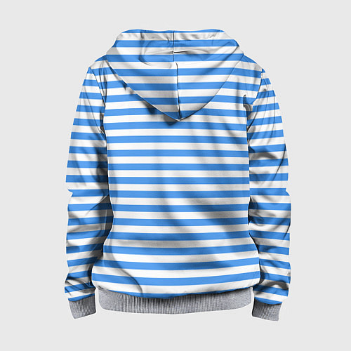 Детская толстовка на молнии Тельняшка васильковая ВДВ / 3D-Меланж – фото 2