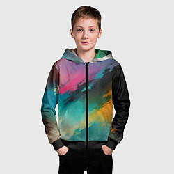 Толстовка на молнии детская Абстрактный туман, цвет: 3D-черный — фото 2