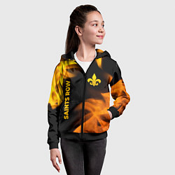 Толстовка на молнии детская Saints Row - gold gradient: надпись, символ, цвет: 3D-черный — фото 2