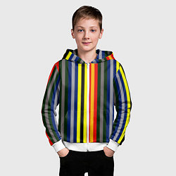 Толстовка на молнии детская Полосы школа чародейства и волшебства, цвет: 3D-белый — фото 2