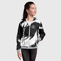 Толстовка на молнии детская Mercedes benz - white color, цвет: 3D-меланж — фото 2