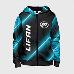 Толстовка на молнии детская Lifan неоновые лампы, цвет: 3D-черный
