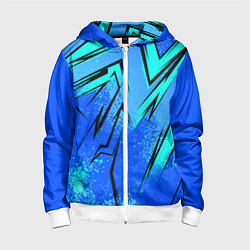 Толстовка на молнии детская Sport uniform - синие брызки, цвет: 3D-белый