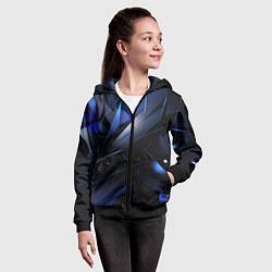 Толстовка на молнии детская Blue black background, цвет: 3D-черный — фото 2