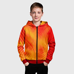 Толстовка на молнии детская Фантазия в красном и желтом, цвет: 3D-красный — фото 2
