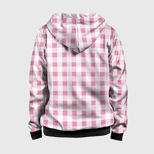 Детская толстовка на молнии Барби-розовый: клетка / 3D-Черный – фото 2