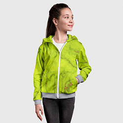 Толстовка на молнии детская Abstraction green, цвет: 3D-меланж — фото 2