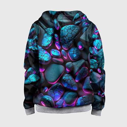 Детская толстовка на молнии Неоновые камни / 3D-Меланж – фото 2