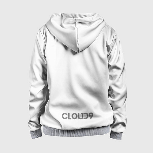 Детская толстовка на молнии Cloud9 white / 3D-Меланж – фото 2