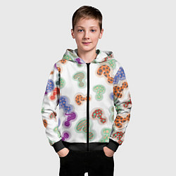 Толстовка на молнии детская Вопросики, цвет: 3D-черный — фото 2