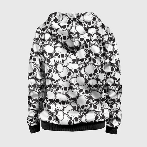 Детская толстовка на молнии Черепа - смерть / 3D-Черный – фото 2
