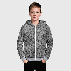 Толстовка на молнии детская Густой серый мех, цвет: 3D-меланж — фото 2