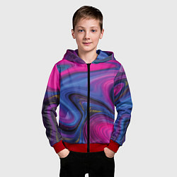 Толстовка на молнии детская Pink blue style, цвет: 3D-красный — фото 2
