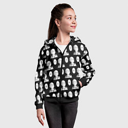 Толстовка на молнии детская Saitama - ok pattern, цвет: 3D-черный — фото 2